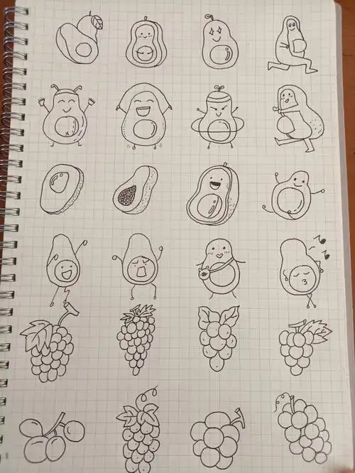 画个简笔画5761000牛油果05葡萄