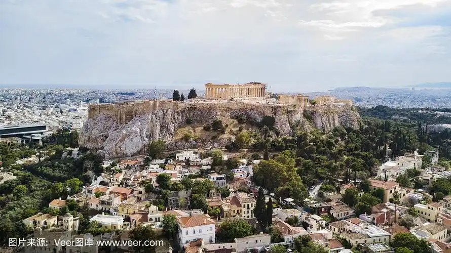 希腊雅典卫城鸟瞰图