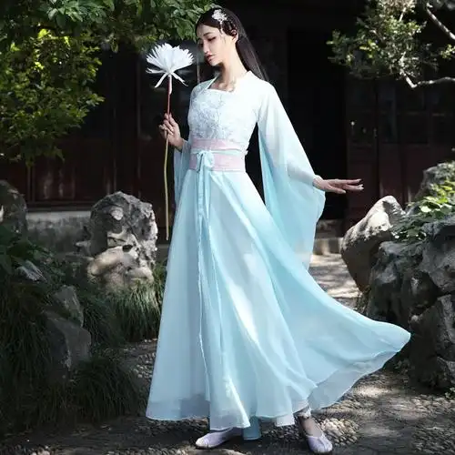 汉服女仙气飘逸古风正品原创中国风改良连衣裙演出服长裙古装超仙