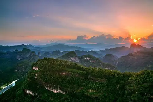 武夷山大王峰晚霞