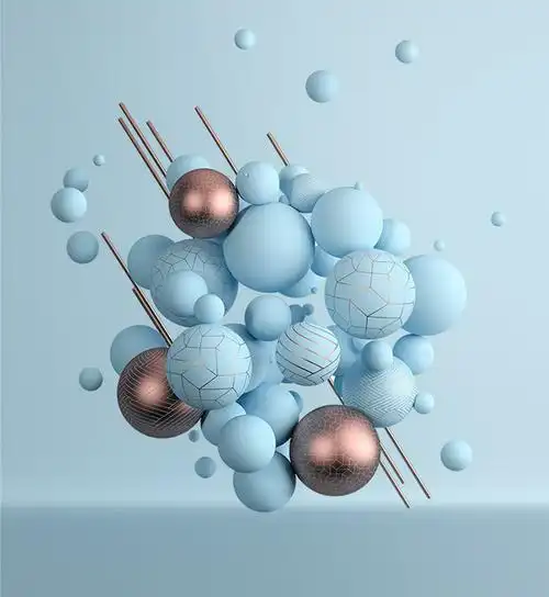 创意c4d3d立体几何图形球体时尚简约空间场景背景海报psd设计素材