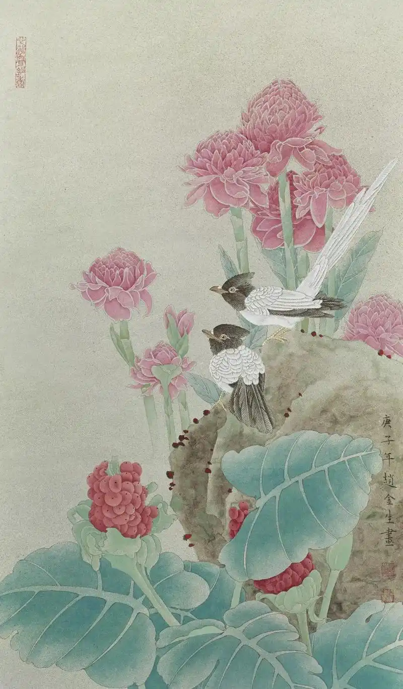 唯美新势力赵金生工笔花鸟画艺术鉴赏