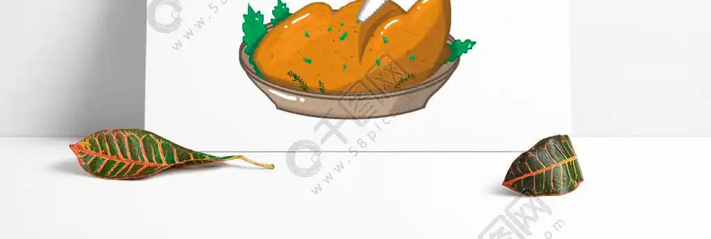 卡通手绘大盘鸡插画