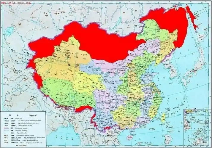 近代以来中国丢失的领土示意图.