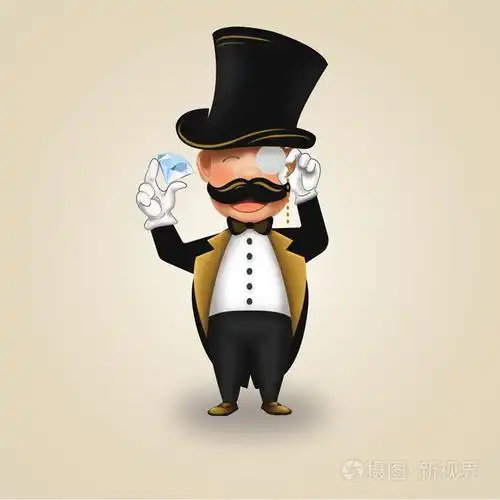 这位绅士在单片眼镜一顶帽子