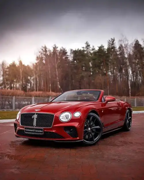 这款红色宾利敞篷跑车春天可以去兜风