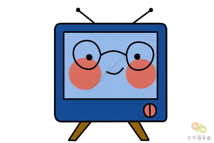 超萌电视机简笔画图片