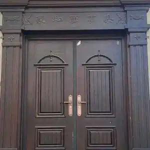 钢化玻璃大门双开图片