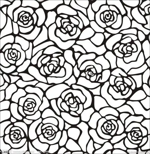 线条花朵底纹图片