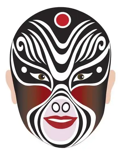 高光,几何,计算机图形,合成,图画,文化,画,一个,红色,白色,黑色,脸谱