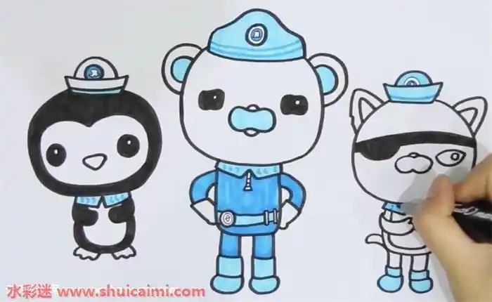 海底小纵队怎么画 海底小纵队简笔画简单