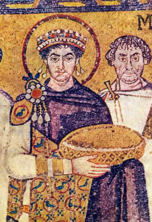 上图:东罗马帝国皇帝查士丁尼一世(justinian i,主后527-565年在位)
