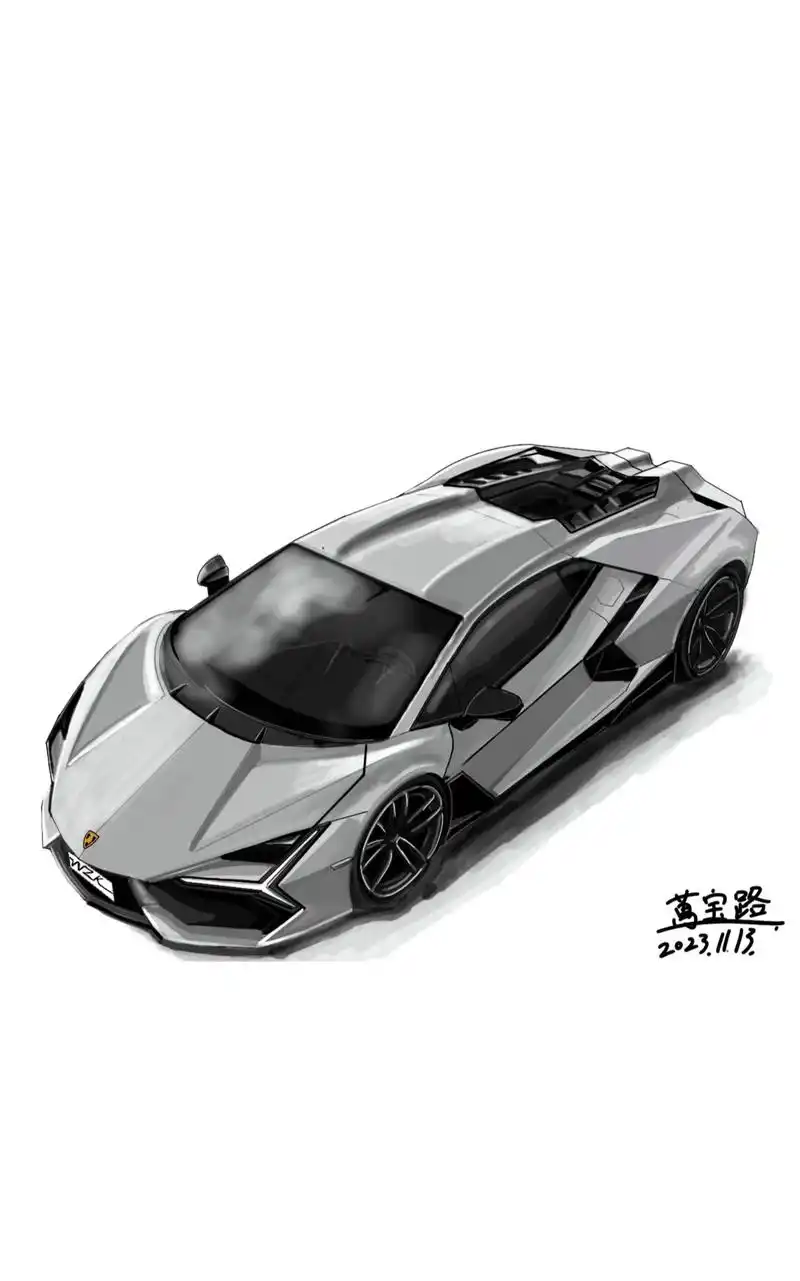 兰博基尼大牛 #画车 - 抖音