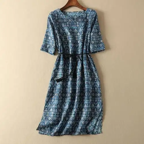 2022高端高档欧货欧洲站欧美轻奢女装亚麻棉麻苎麻dress连衣裙女