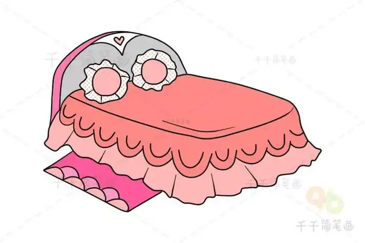 幼儿卡通拉床简笔画