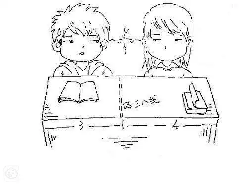 同桌借我铅笔的简笔画