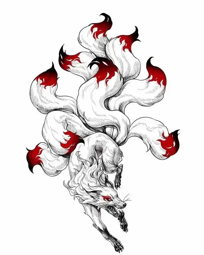 0297九尾狐纹身9702,是一种古老而神秘的图 - 抖音