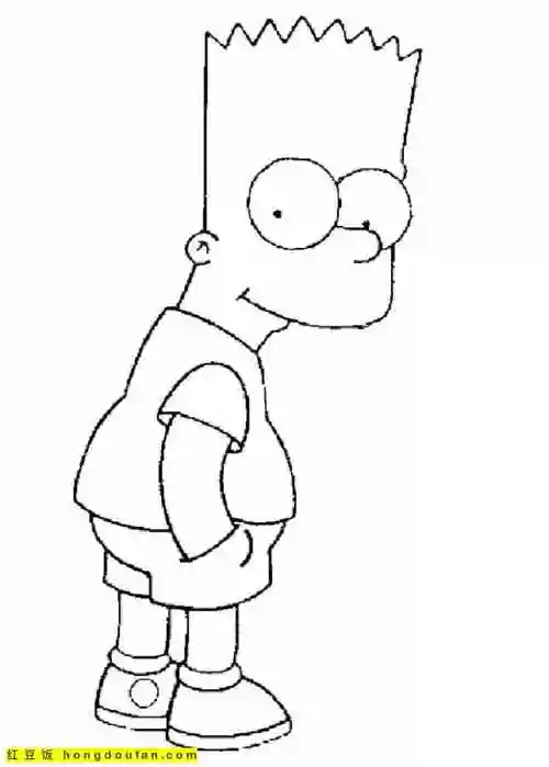 13张一直在一起的辛普森一家人卡通涂色图片-红豆饭小学生简笔画大全