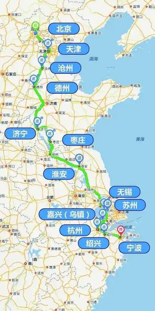 京杭大运河地图路线,京杭大运河线路图简图,京杭运河地图路线全图_大