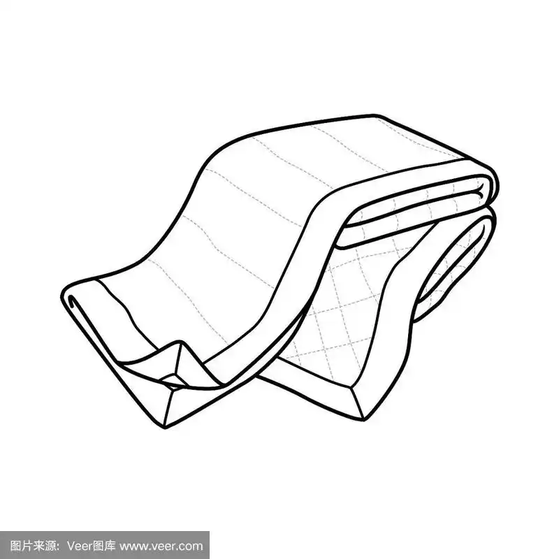 矢量插图的黑色和白色毯子儿童着色孤立在白色背景.