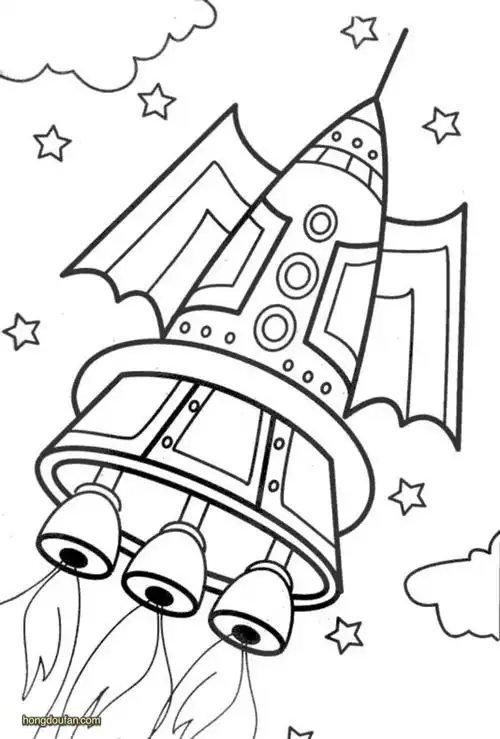 10个飞向太空的火箭简笔画大全