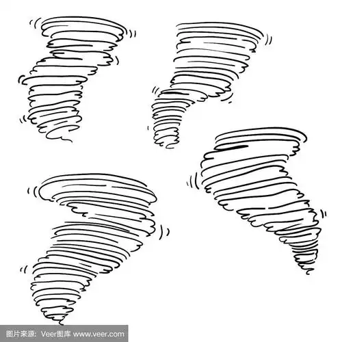 涂鸦龙卷风插图矢量孤立在白色