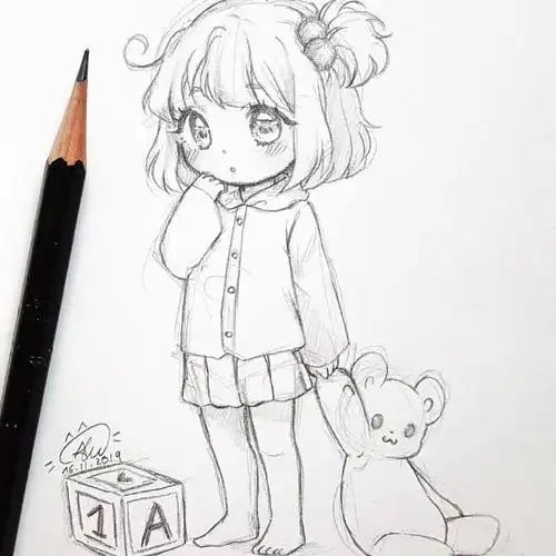 初学者动漫人物线稿素材铅笔画动漫人物素材大全