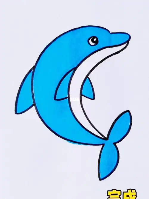 简笔画教程  #小海豚  #亲子  #手工