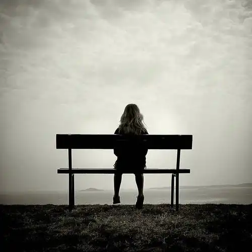 儿童,头发,一个人,坐,方图,黑白,室外,白天,纯洁,海洋,挪威,仅一个