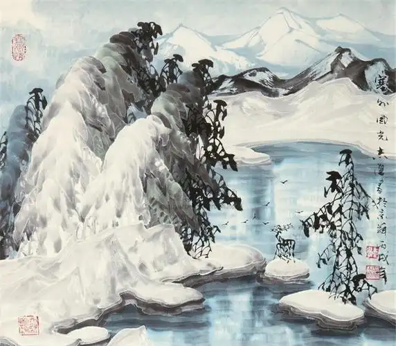 当代画家于志学冰雪山水画作品欣赏