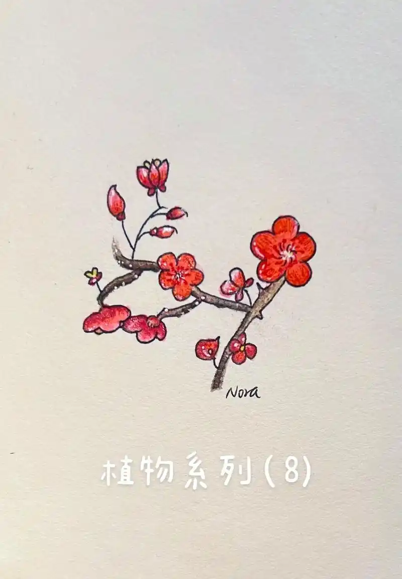 简笔画 #梅花 #享受大自然 梅花香自苦寒来94 - 抖音
