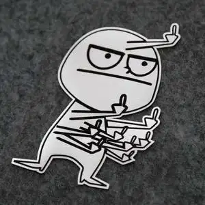 5yjzt创意个性竖中指搞笑装饰玻璃066.66.