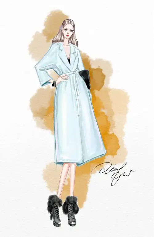 时尚服装手绘插画by倾轻松
