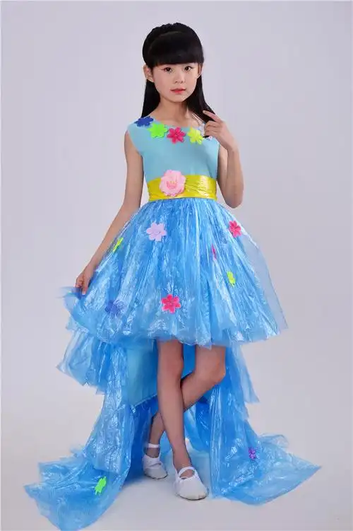 六一儿童时装走秀环保演出服幼儿园创意手工制作diy环保走秀服装y11