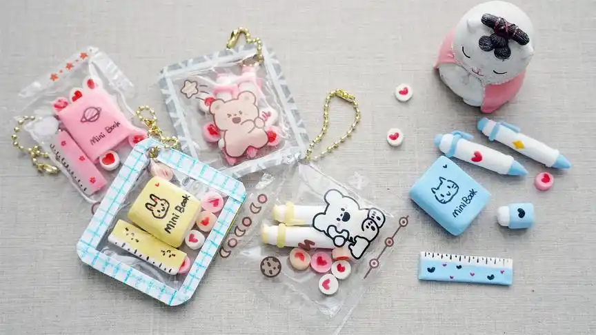自制萌萌的迷你小文具,还可以diy闺蜜挂件,步骤也简单!