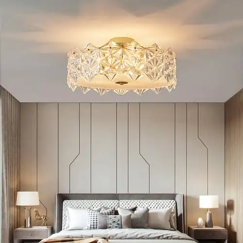 led吸顶灯具房间卧室北欧简约现代轻奢风水晶高档2021年新款主卧