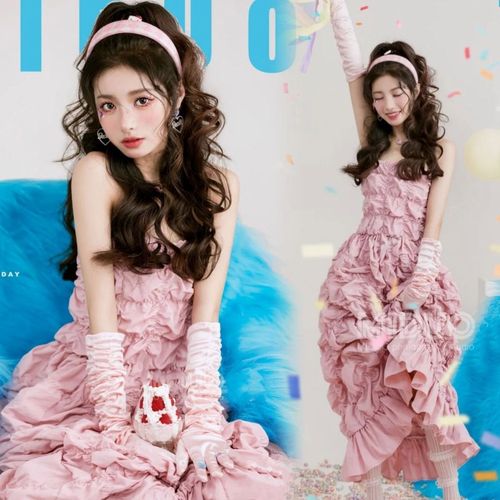 影楼个人写真服装新款法式复古少女画报风生日主题艺术照摄影礼服