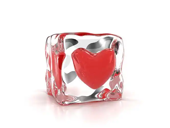 冰冻,心形,室内,冰块,白色背景_高清图片_全景视觉