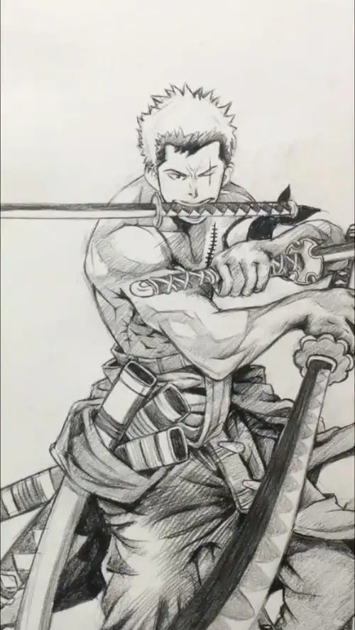 手绘海贼王索隆继续中