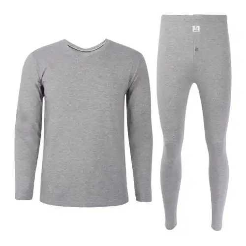 男款时尚v领中腰舒适柔软男士保暖内衣秋衣秋裤套装