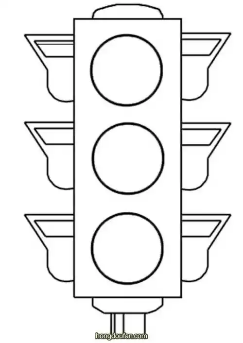 12张红绿灯卡通简笔画交通安全很重要