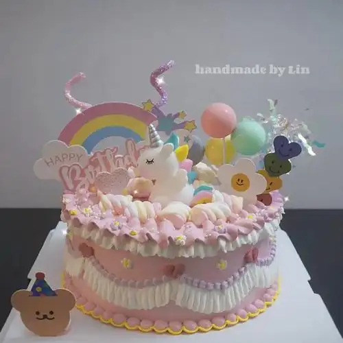 独角兽彩虹复古蛋糕(7寸)