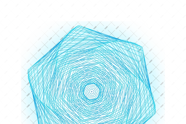 六边形科技线条矢量图