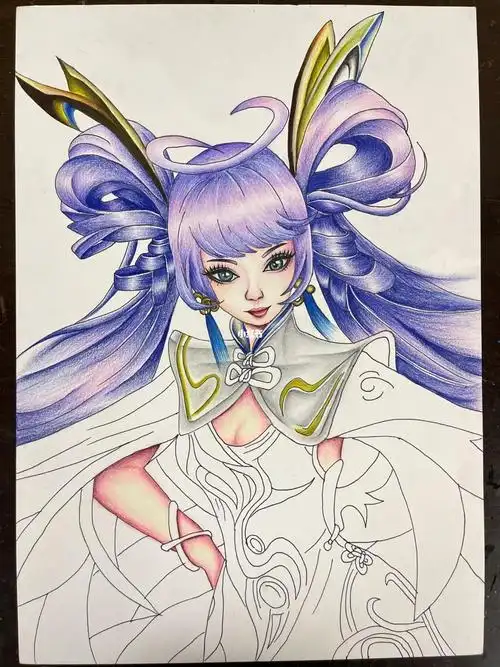 王者荣耀孙尚香彩铅笔手绘