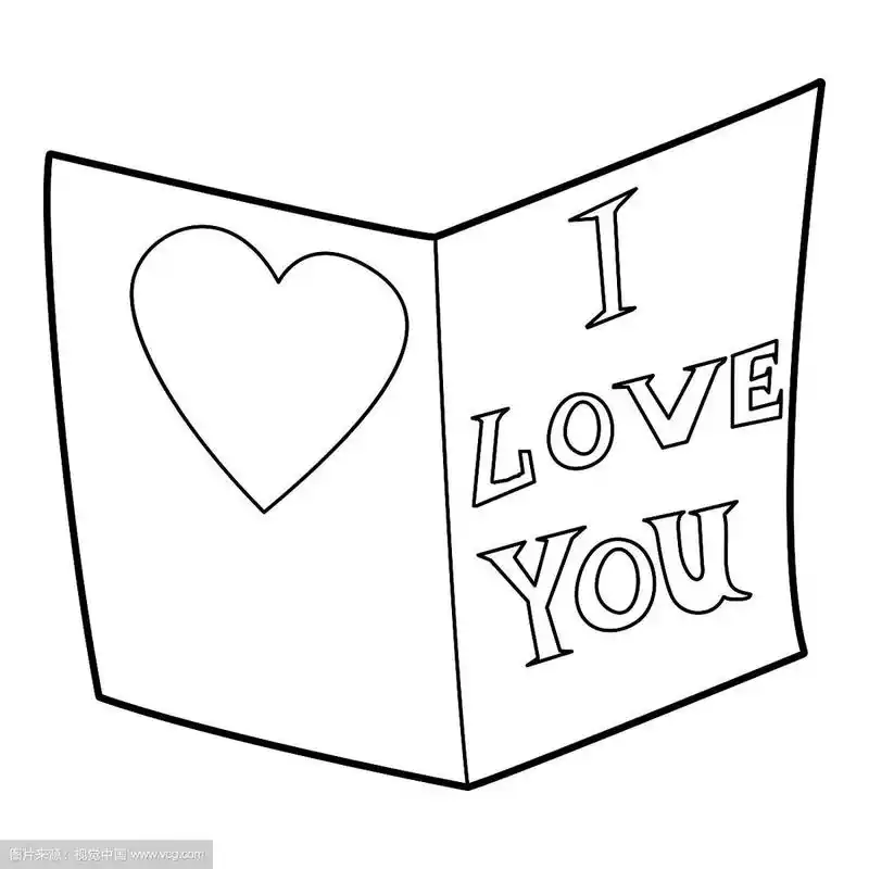 明信片我爱你图标轮廓风格