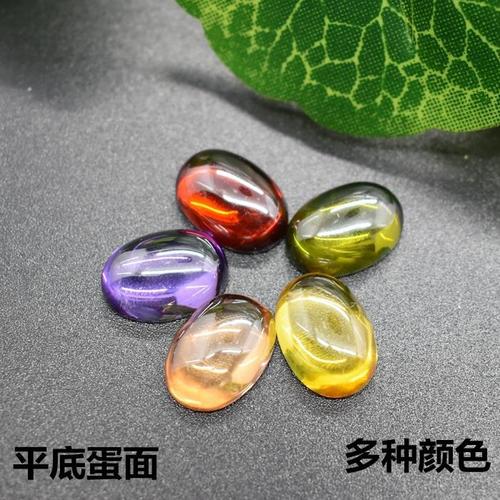 椭圆形平底素面宝石diy饰品大戒面裸石镶嵌 首饰光面平底蛋面配石
