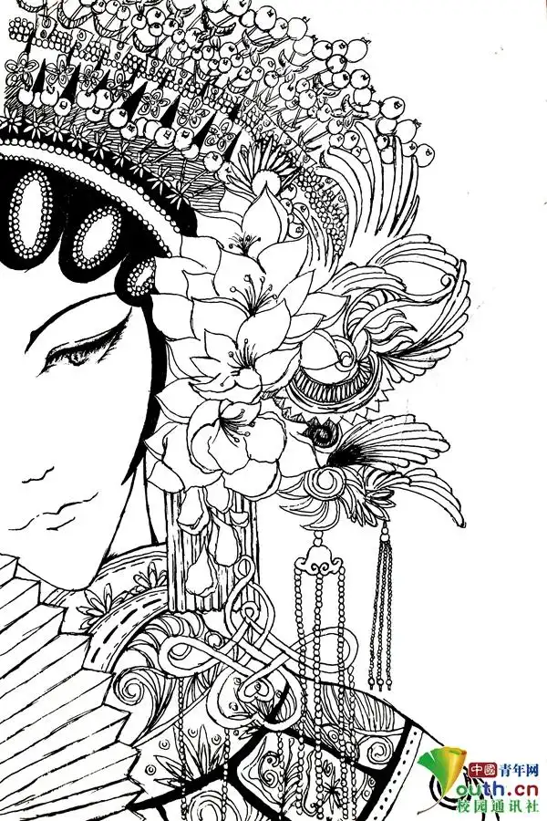 山西大学生手绘戏剧人物形象 品味戏曲之美