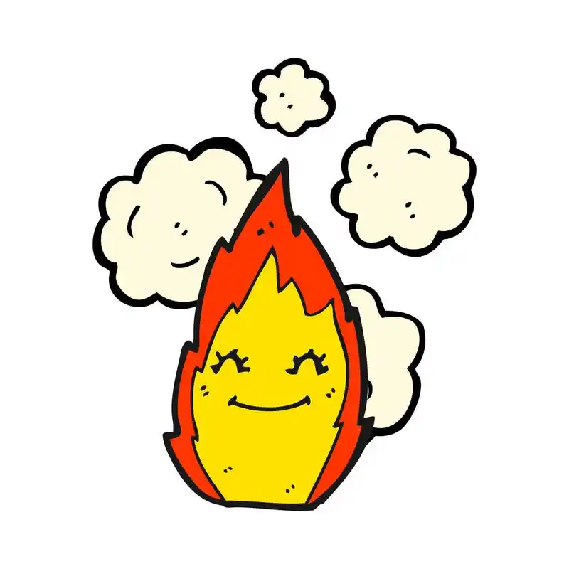 火,矢量,白色背景上的卡通火