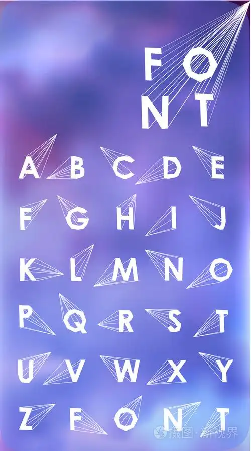 阴影线矢量低聚字母字体插画-正版商用图片0eb5ds-摄图新视界