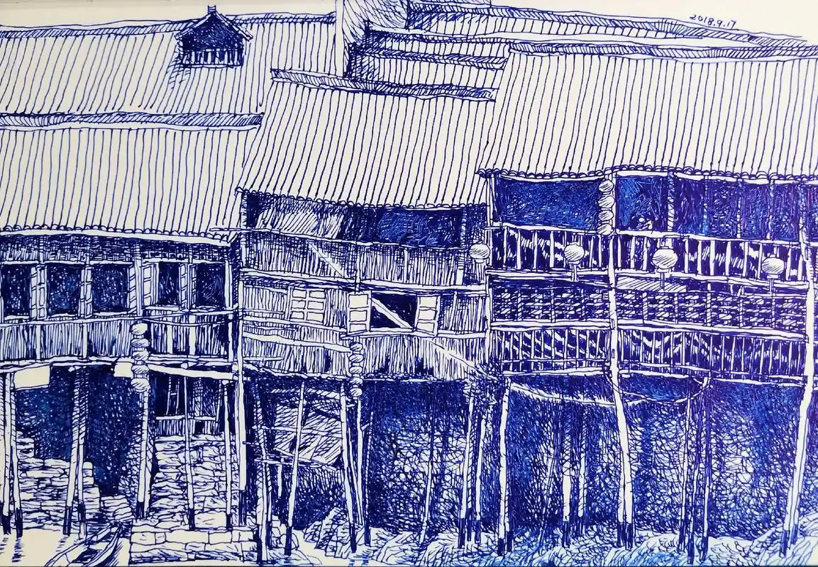 《百年老成都》我的钢笔画作品 - 抖音